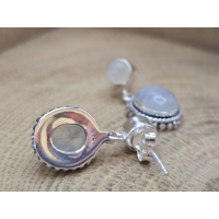 Echt Zilveren Maansteen oorbel stekers hangend 